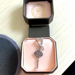 Discontinued Juicy Couture Key Charm with rhinestone accents.